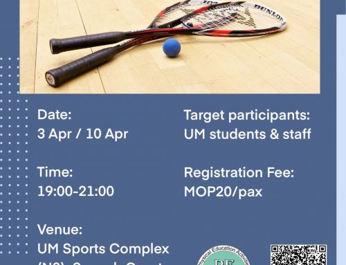 UMSU Squash Society – “Squash Experience Course (Apr)” (Registration Deadline: 11:59am on 1 Apr)
